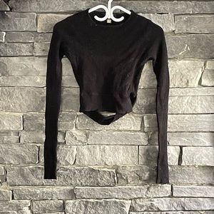 Revamped sweater knits cropped top open back